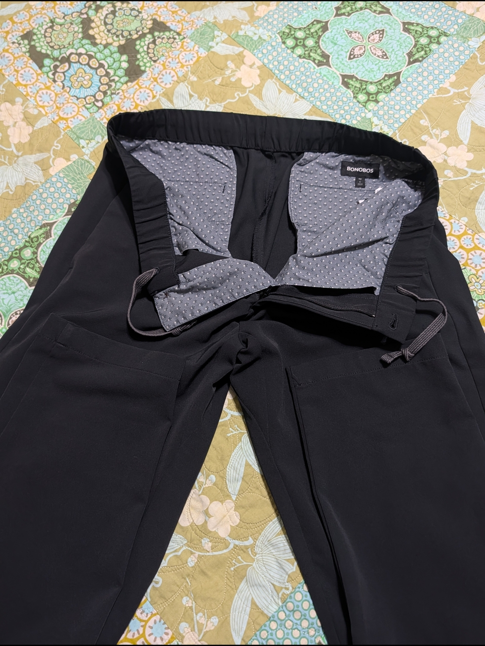Bonobos Men's Black Stretch Knit Drawstring Pants - Large
